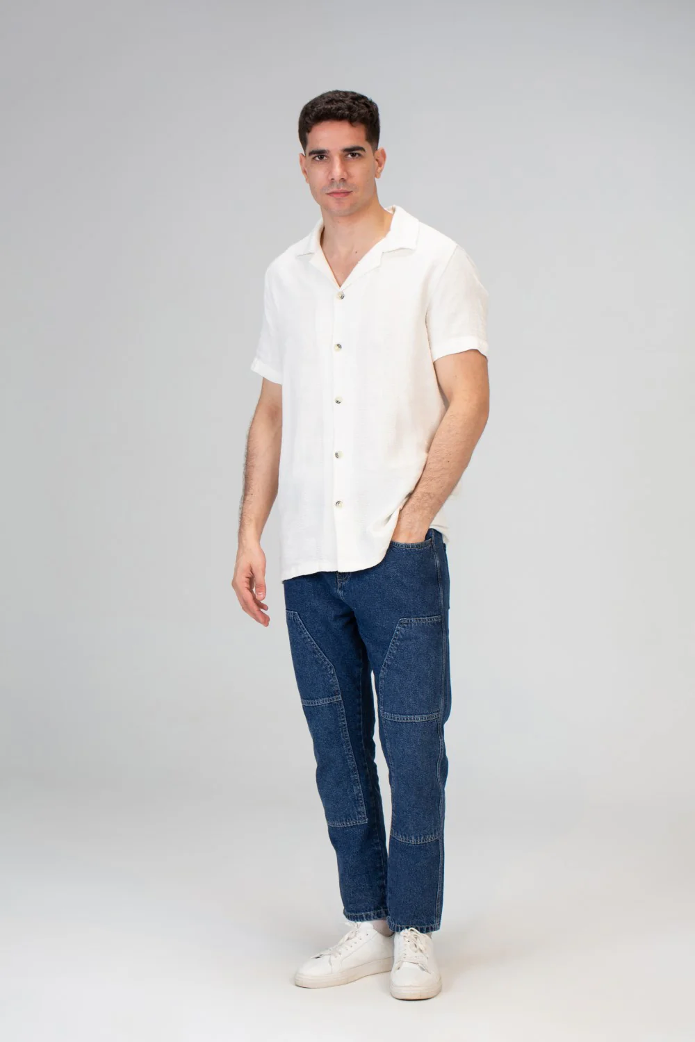 Mens Half Sleeved Slim Fit Summer Trico Shirt With Front Buttons And Practical Material - Image 4
