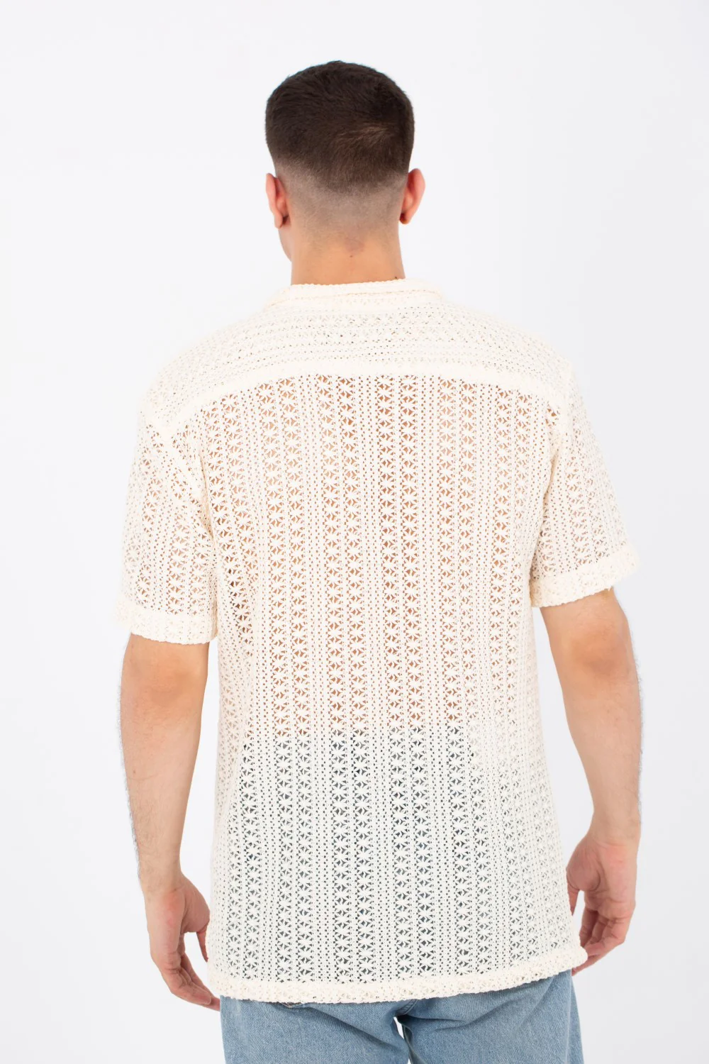 Mens Half Sleeved Slim Fit Transparent Trico Shirt With A New Trendy Cut - Image 2