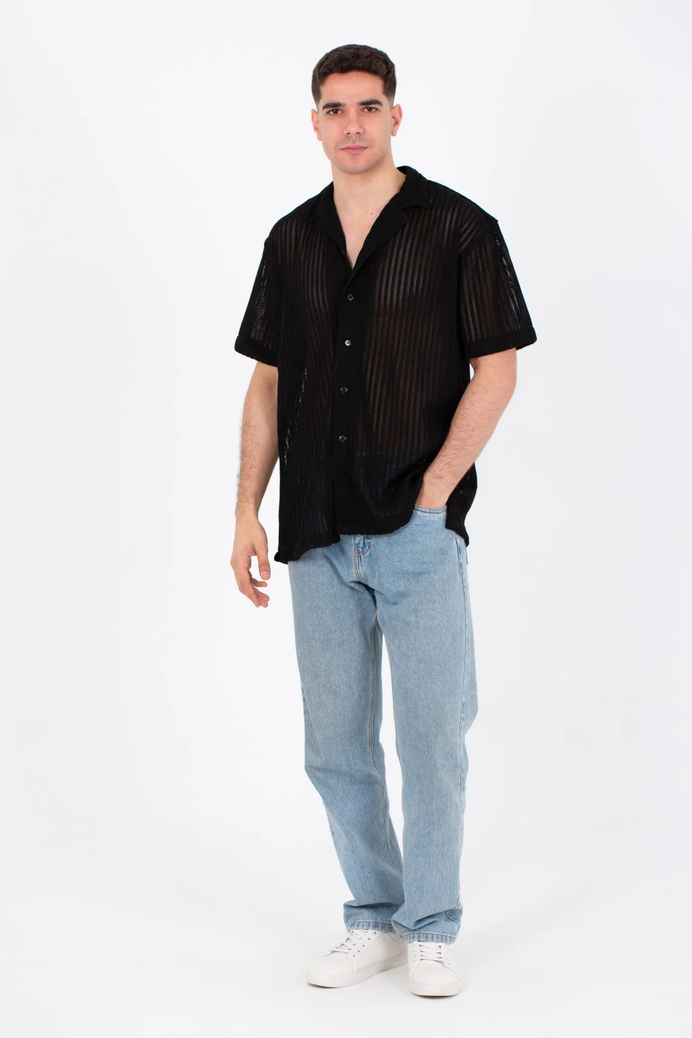 Mens Half Sleeved Slim Fit Trico Shirt With A New Trendy Cut - Image 3