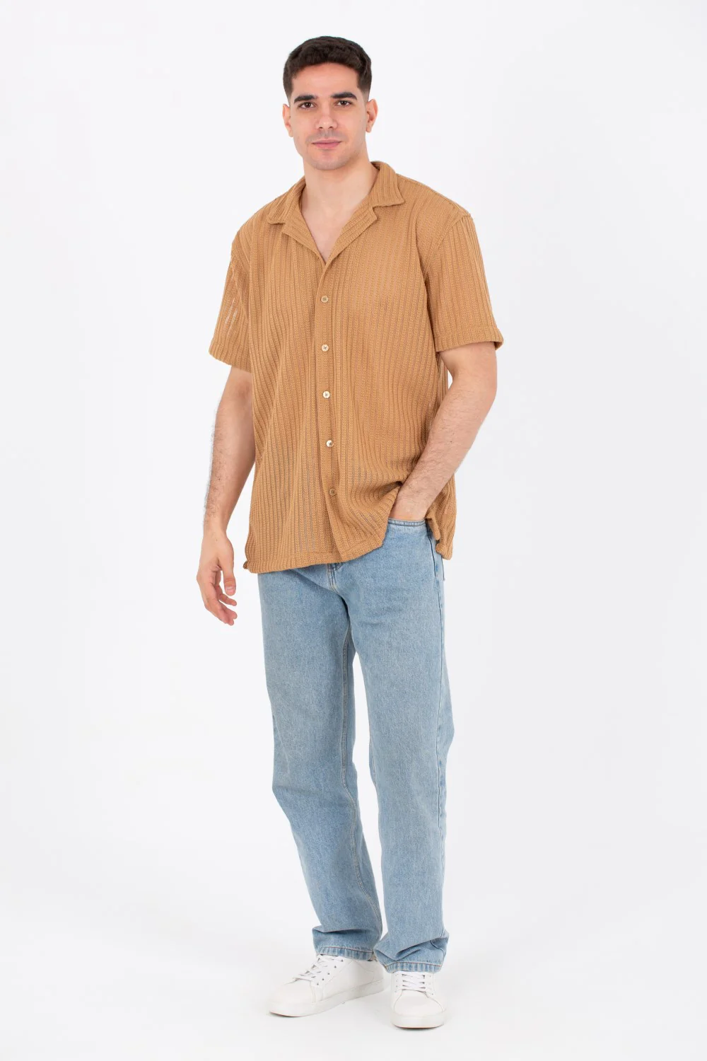 Mens Half Sleeved Slim Fit Trico Shirt With A New Trendy Cut - Image 4