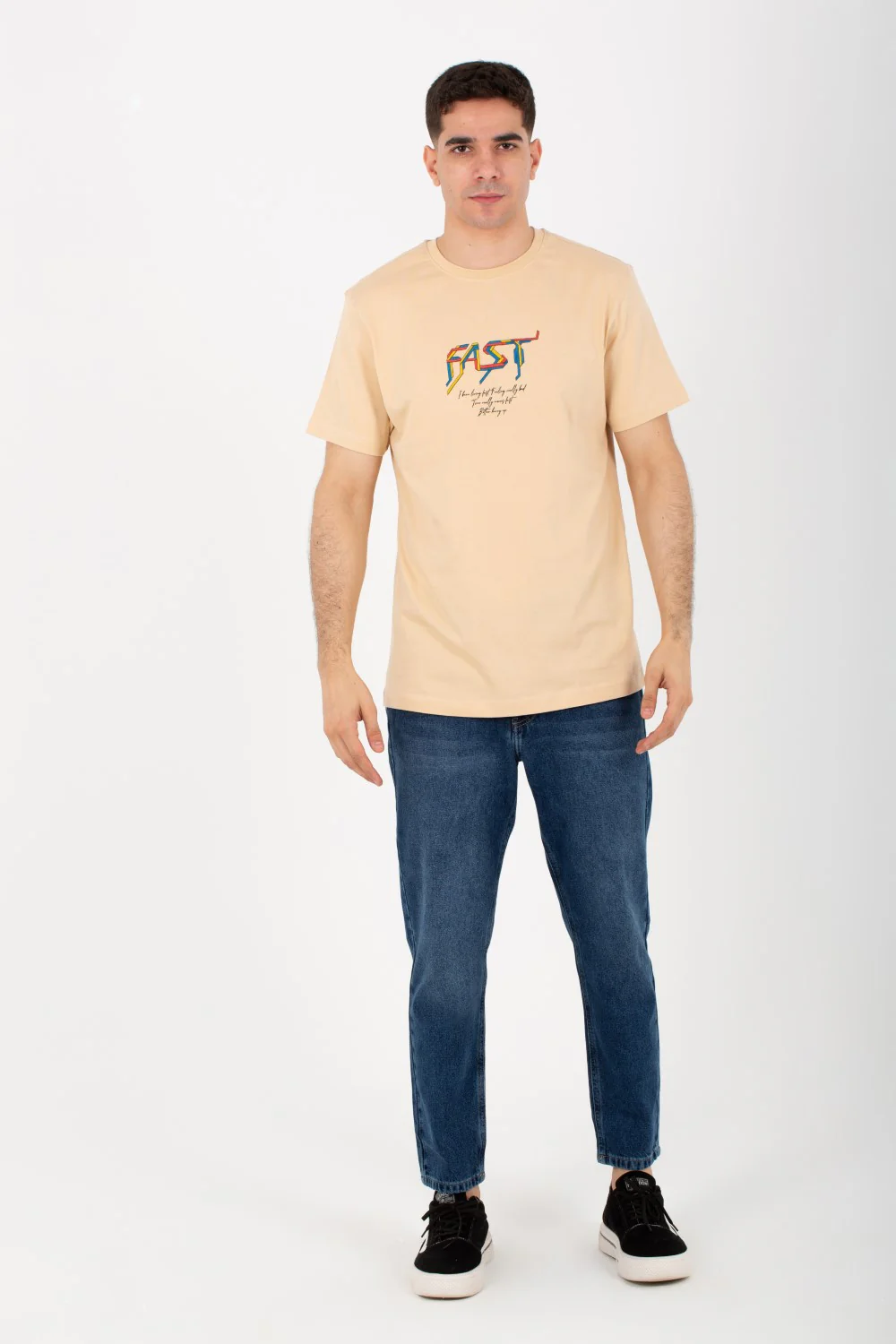Mens Half Sleeves Round T-Shirt Printed On The Front And Back With Colors - Image 3