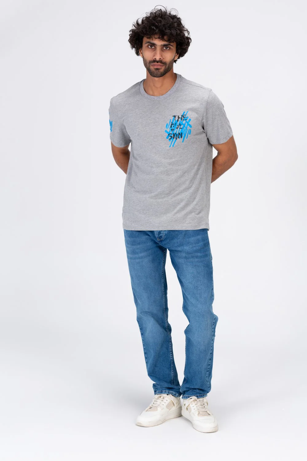 Mens Half Sleeves Round T-shirt With Front And Back Print - Image 4