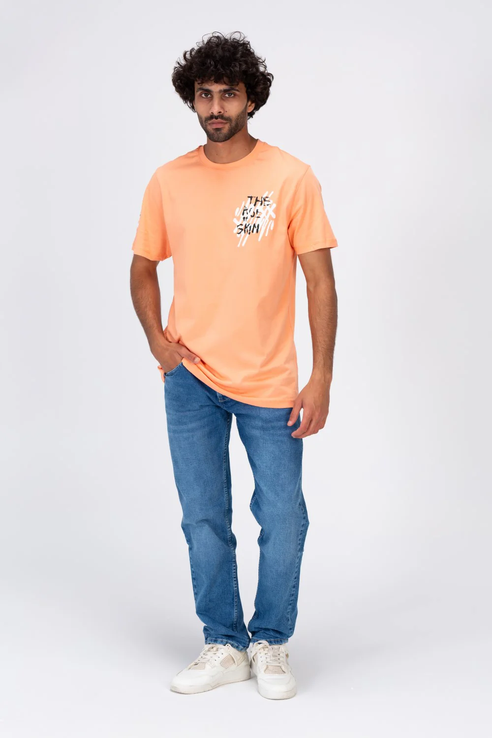 Mens Half Sleeves Round T-shirt With Front And Back Print - Image 7