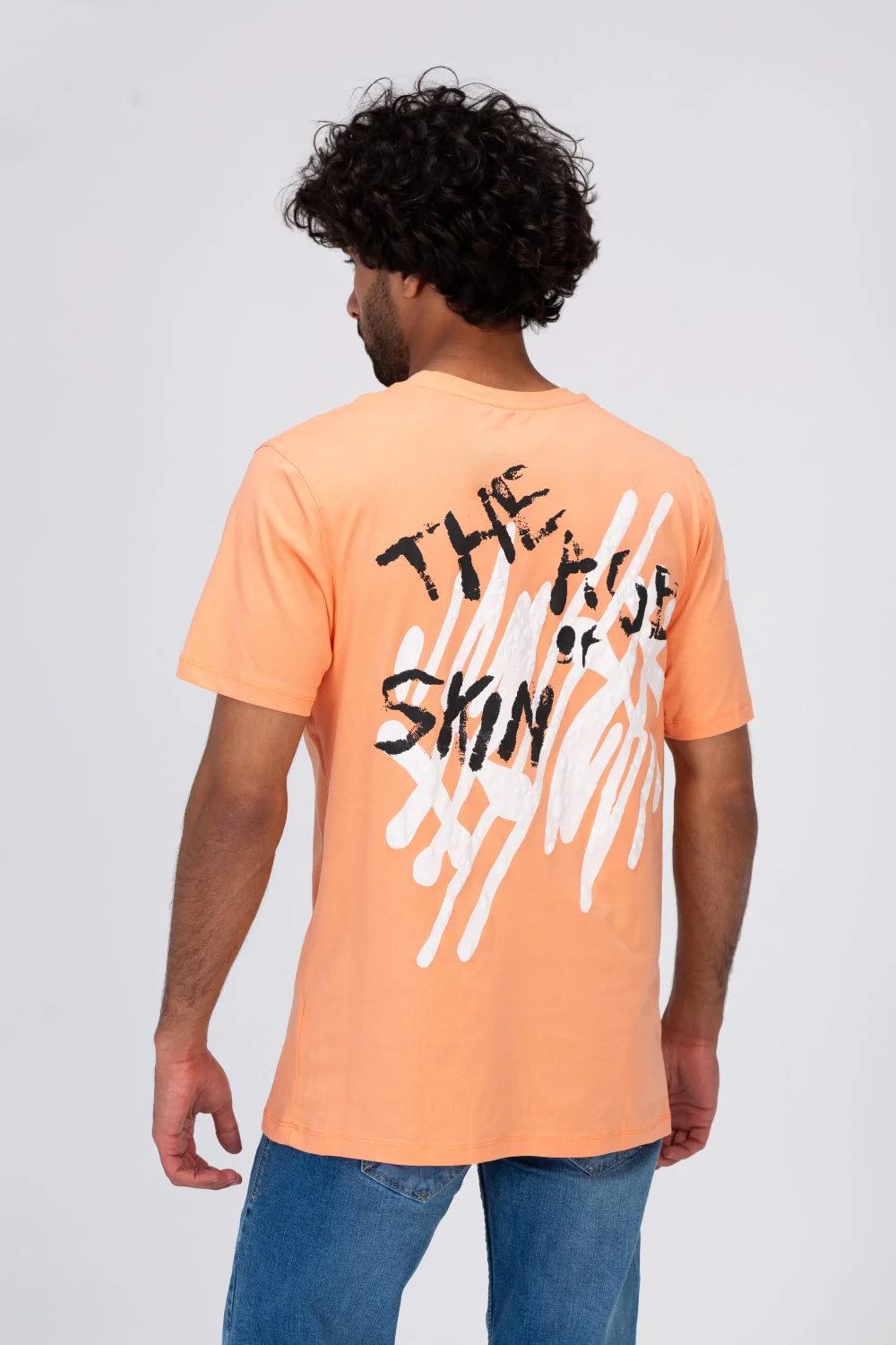 Mens Half Sleeves Round T-shirt With Front And Back Print - Image 8