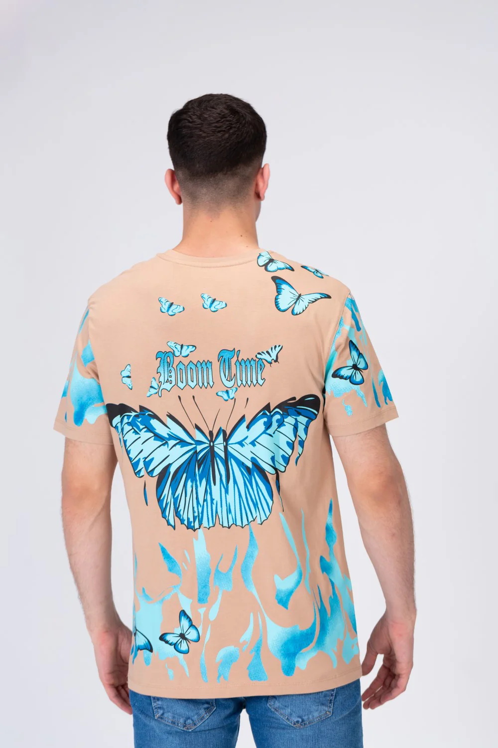 Mens Half Sleeves T-shirt With Butterfly Print - Image 2