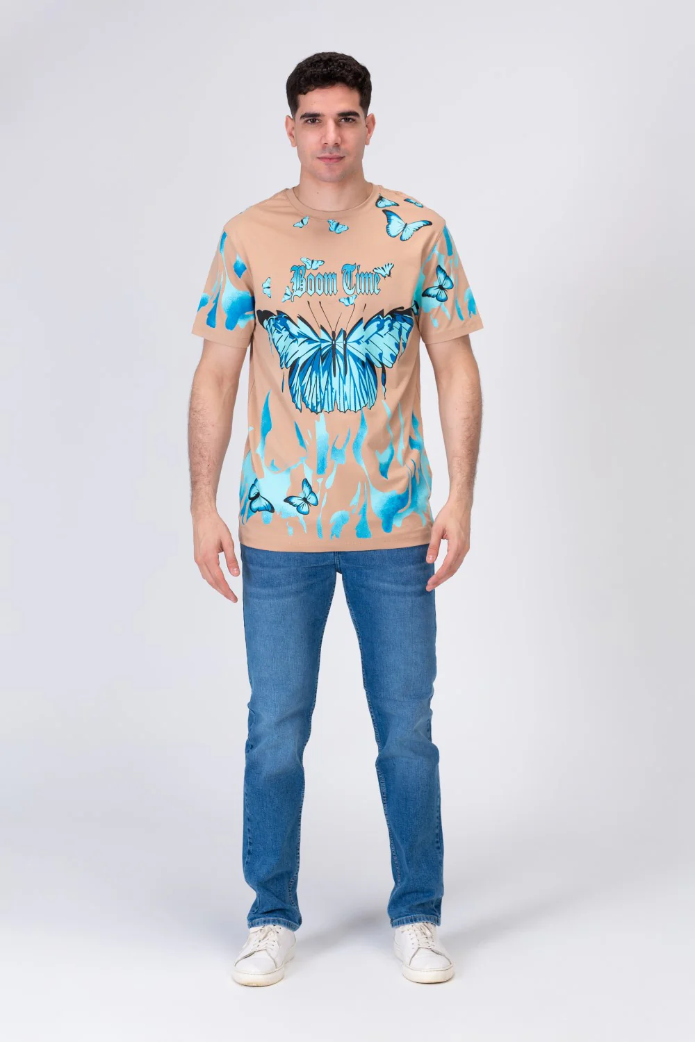 Mens Half Sleeves T-shirt With Butterfly Print - Image 3