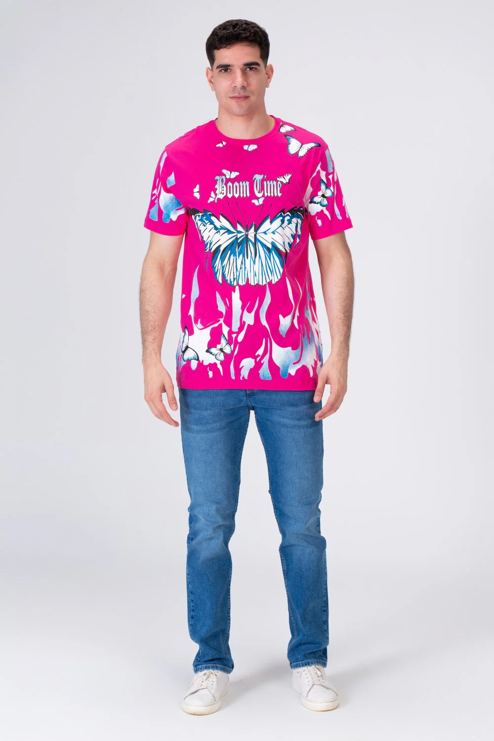 Mens Half Sleeves T-shirt With Butterfly Print - Image 4