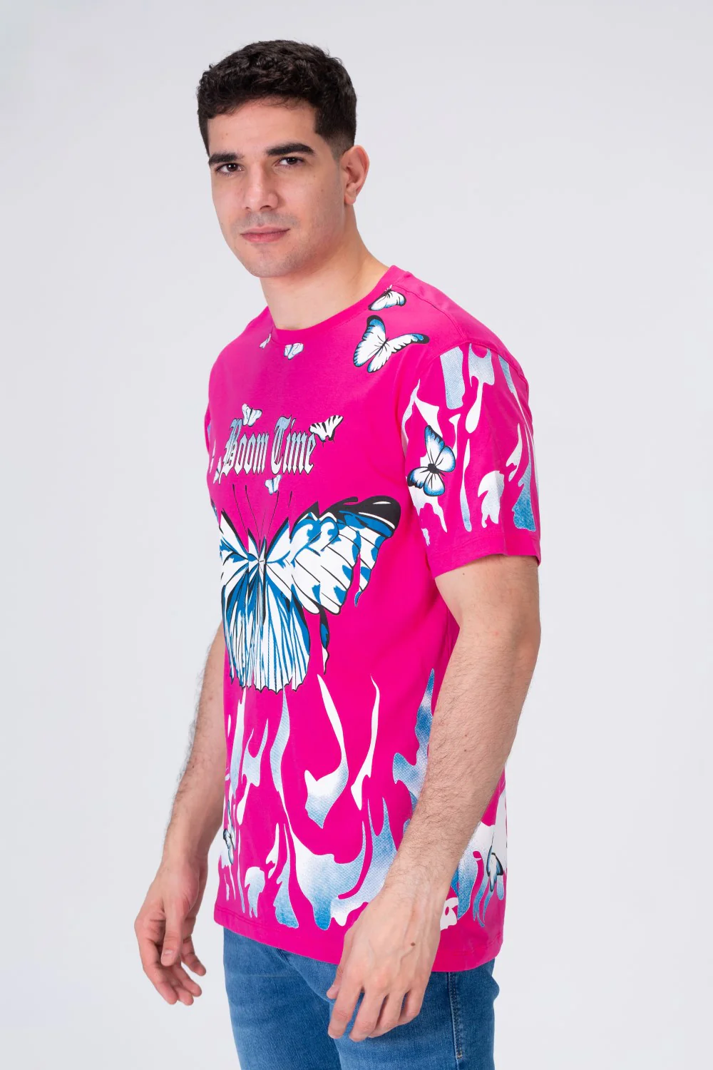 Mens Half Sleeves T-shirt With Butterfly Print - Image 6