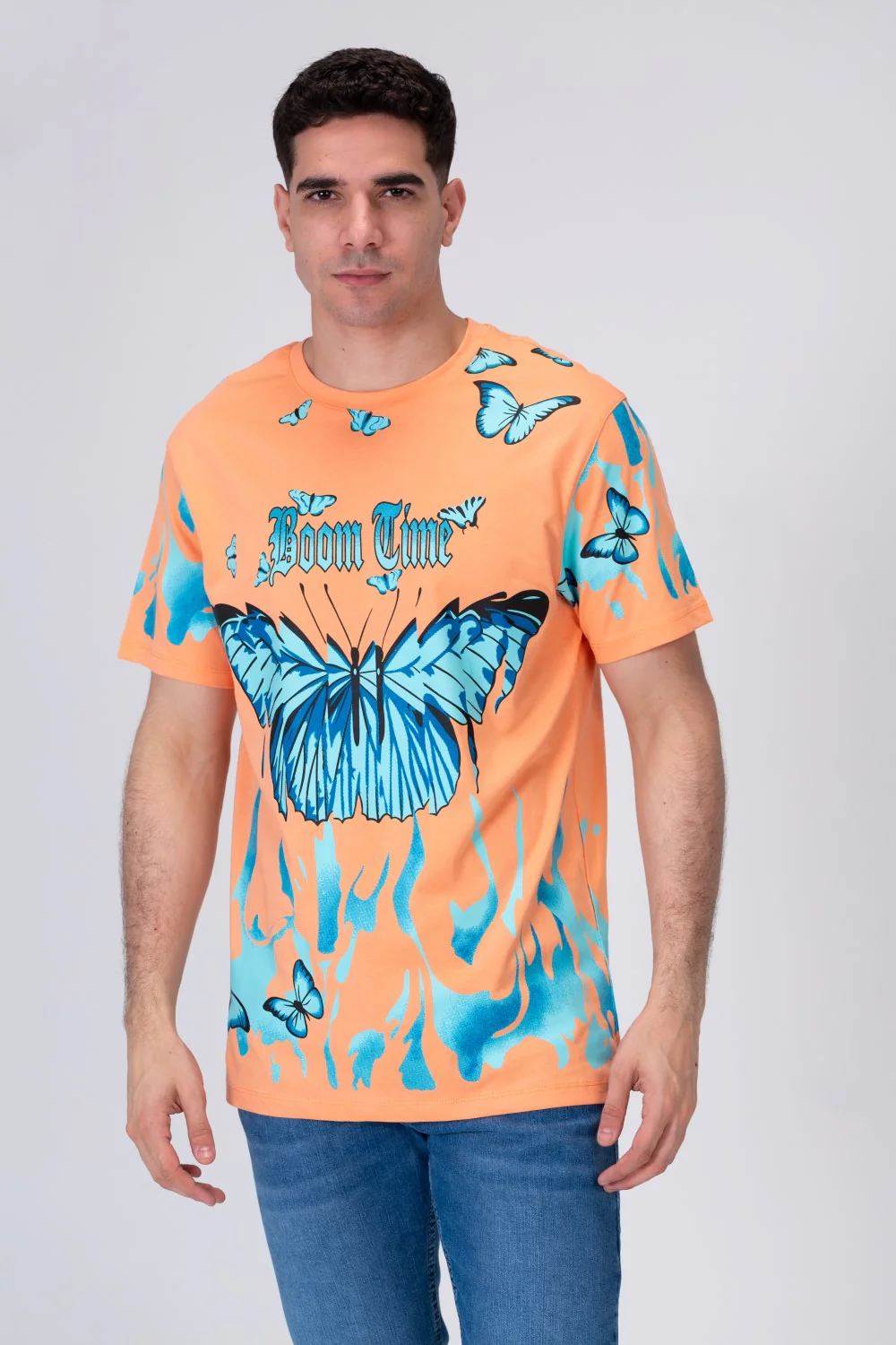 Mens Half Sleeves T-shirt With Butterfly Print - Image 9