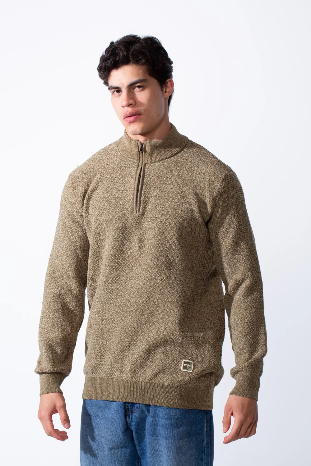 Men's Half Zip High Neck Comfortable Basic Pullover