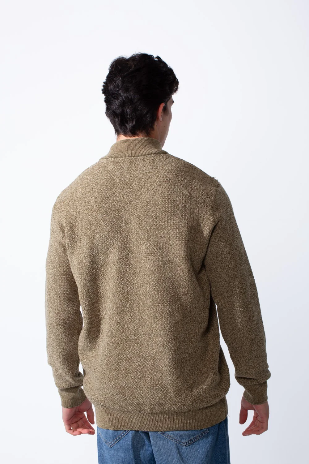 Men's Half Zip High Neck Comfortable Basic Pullover - Image 2