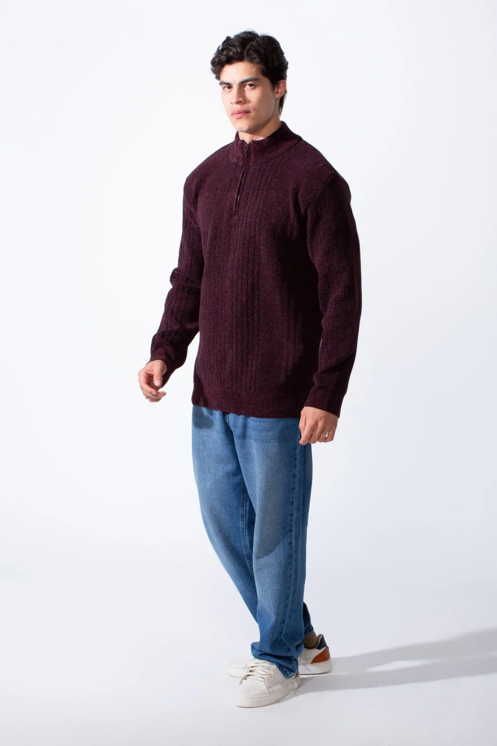 Men's Half Zip High Neck Long Sleeve Slim Fit Basic Pullover - Image 15