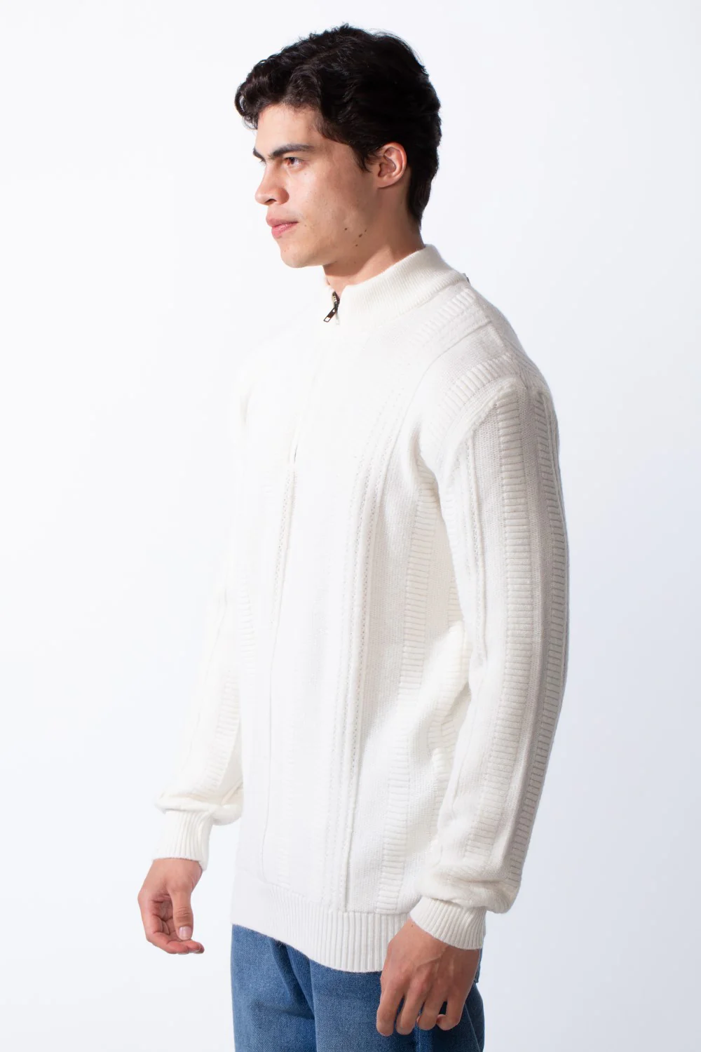 Men's Half Zip High Neck Slim Fit Plain Knitted Pullover - Image 12