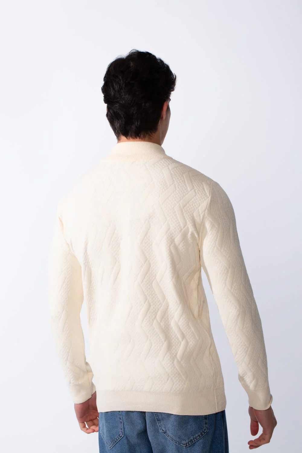 Men's Half Zip Round Neckline Knit Slim Fit Casual Pullover - Image 6