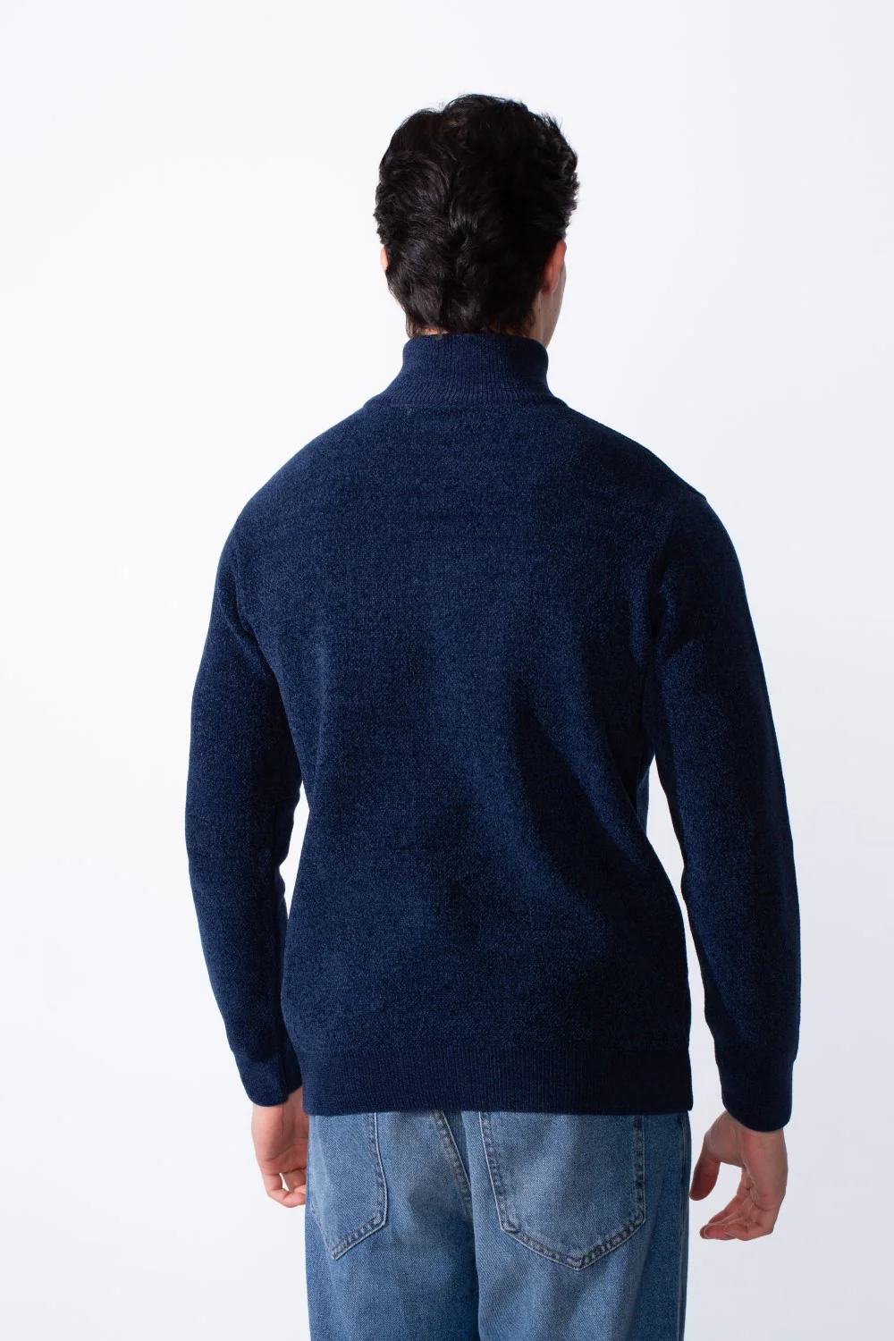 Men's Half Zip Long Sleeve Slim Fit High Mock Neck Knit Minimalist Pullover - Image 18