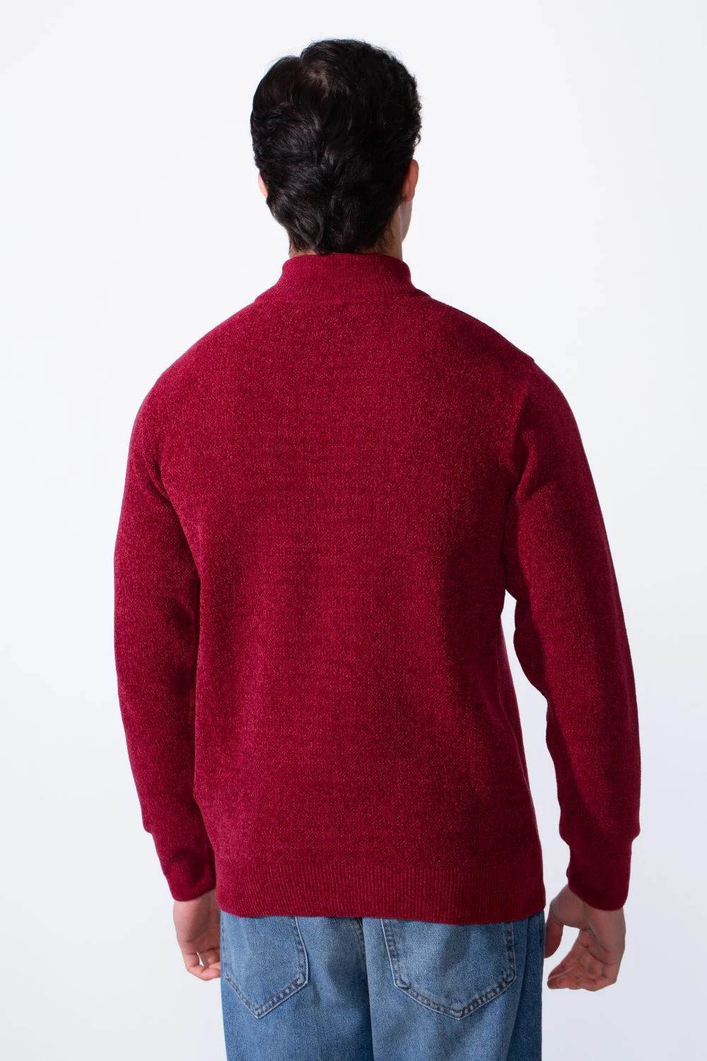 Men's Half Zip Long Sleeve Slim Fit High Mock Neck Knit Minimalist Pullover - Image 22