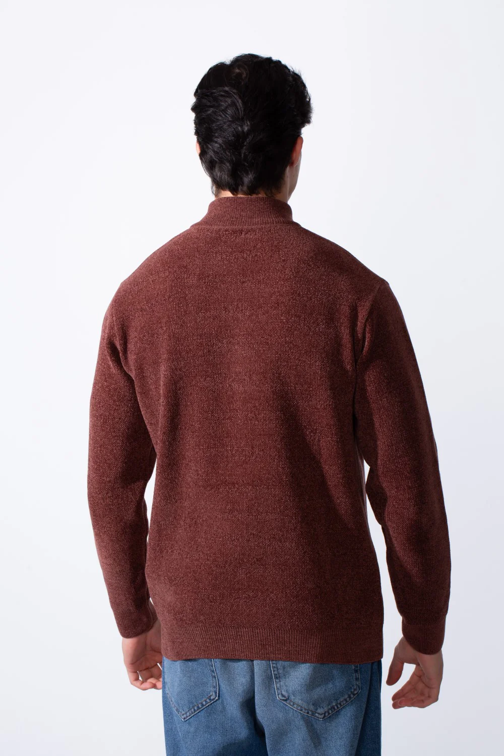 Men's Half Zip Long Sleeve Slim Fit High Mock Neck Knit Minimalist Pullover - Image 26