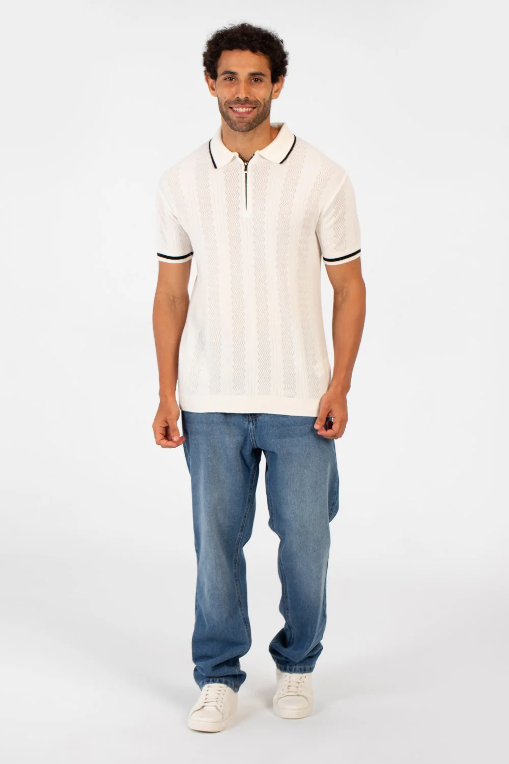 Men's Half Zip Polo Collar High Quality Breathable Fabric Half Sleeve T-shirt - Image 16