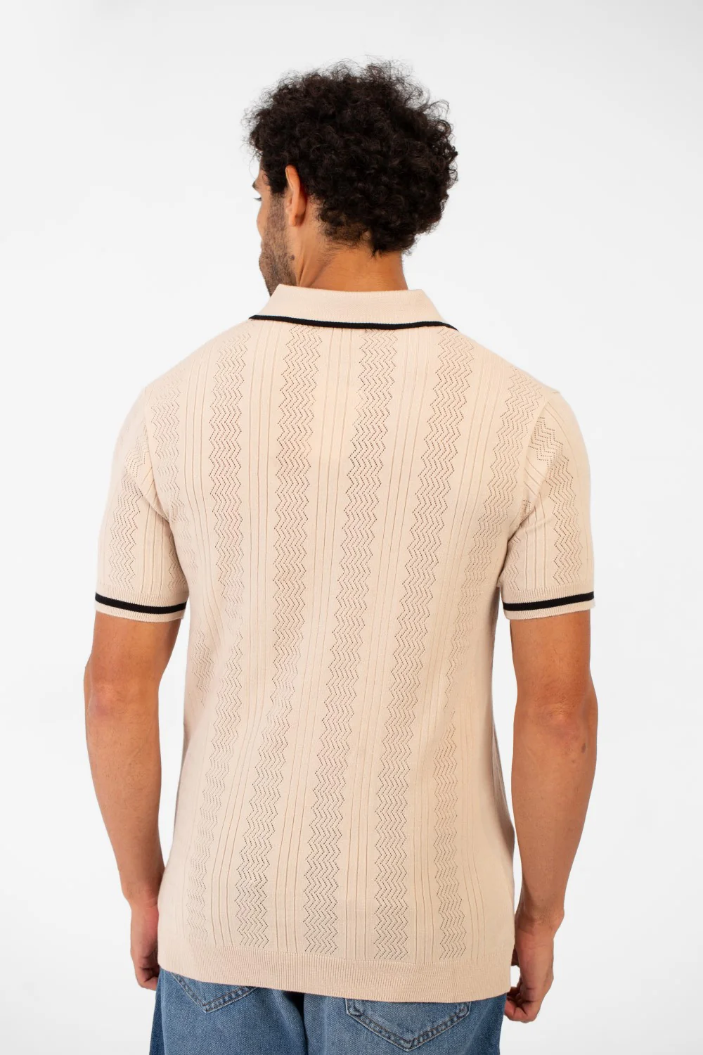 Men's Half Zip Polo Collar High Quality Breathable Fabric Half Sleeve T-shirt - Image 2