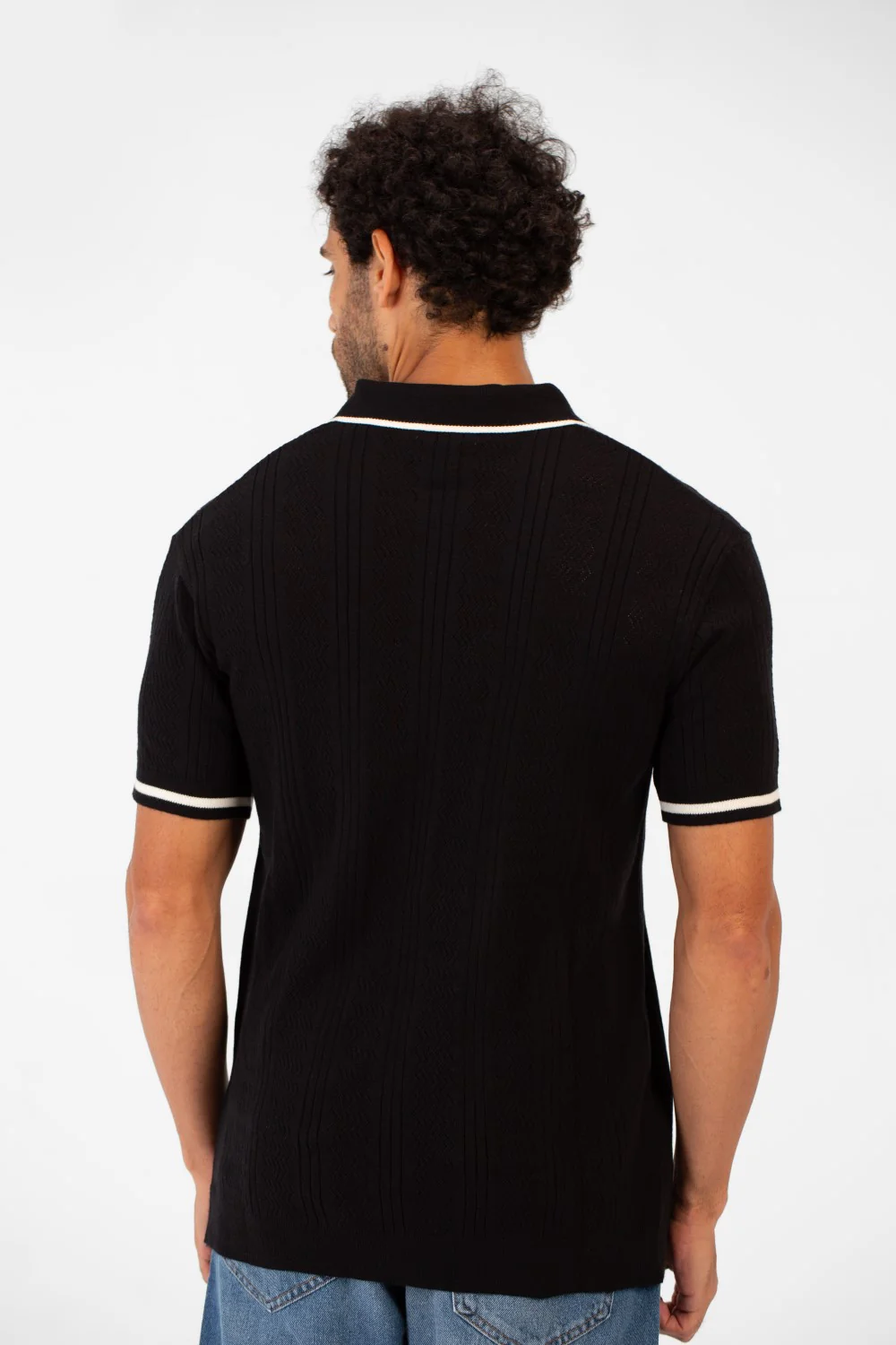 Men's Half Zip Polo Collar High Quality Breathable Fabric Half Sleeve T-shirt - Image 6