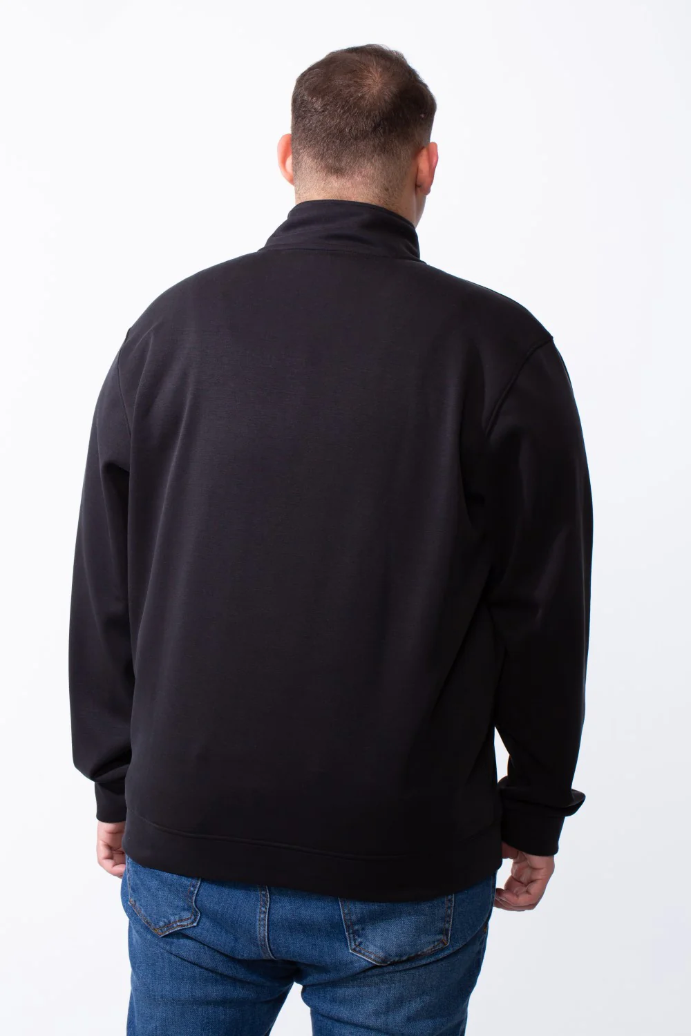 Men's Half Zip With High Neck Polo Design Long Sleeve Daily Wear Practical Big Size Sweatshirt Tomato Store - Image 10