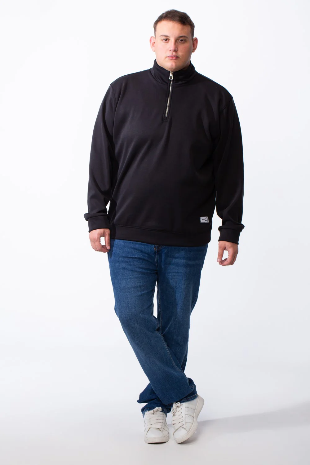 Men's Half Zip With High Neck Polo Design Long Sleeve Daily Wear Practical Big Size Sweatshirt Tomato Store - Image 11