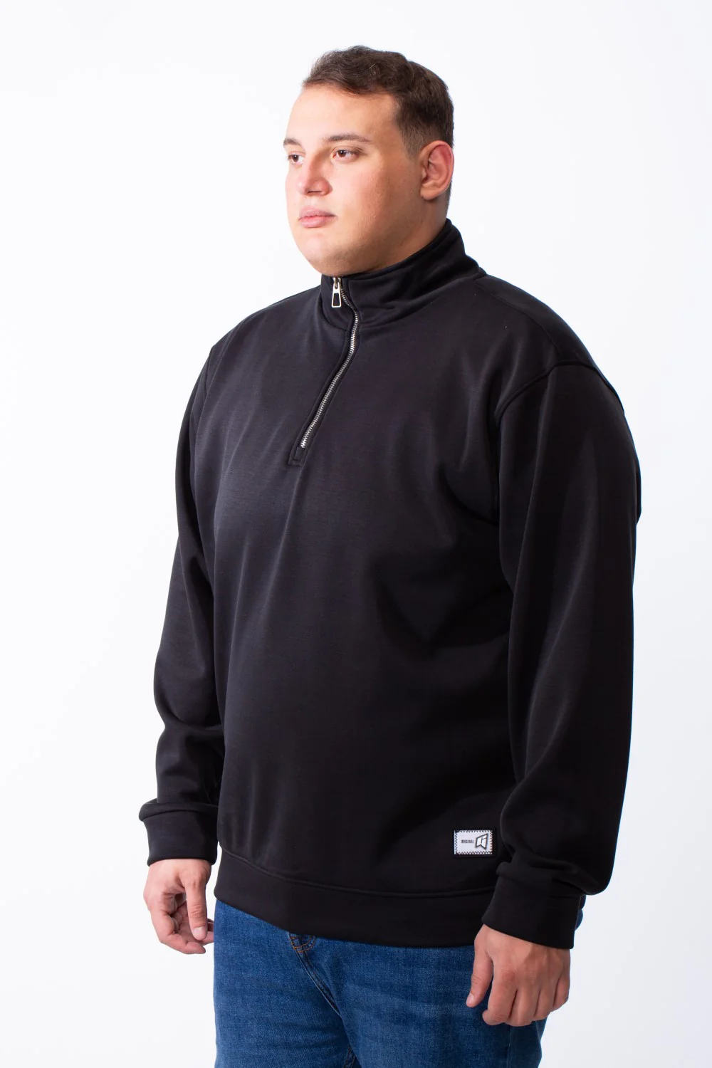 Men's Half Zip With High Neck Polo Design Long Sleeve Daily Wear Practical Big Size Sweatshirt Tomato Store - Image 12