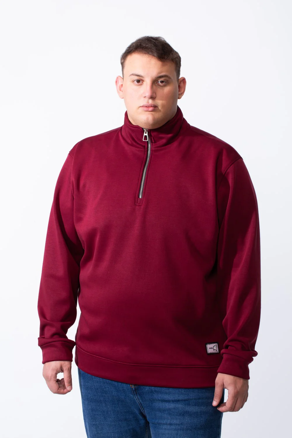 Men's Half Zip With High Neck Polo Design Long Sleeve Daily Wear Practical Big Size Sweatshirt Tomato Store - Image 13