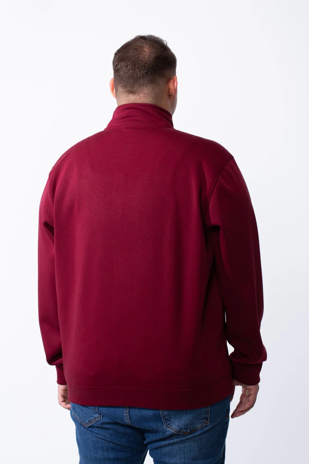Men's Half Zip With High Neck Polo Design Long Sleeve Daily Wear Practical Big Size Sweatshirt Tomato Store - Image 14
