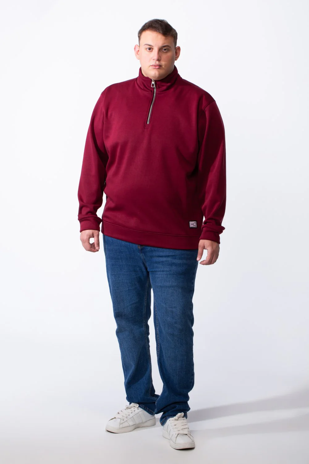 Men's Half Zip With High Neck Polo Design Long Sleeve Daily Wear Practical Big Size Sweatshirt Tomato Store - Image 15