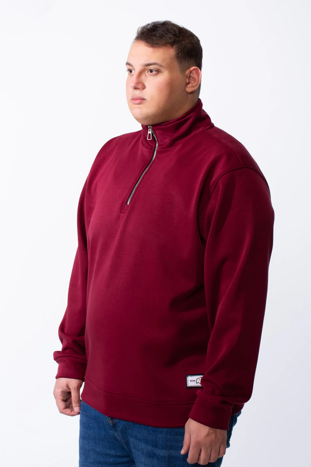 Men's Half Zip With High Neck Polo Design Long Sleeve Daily Wear Practical Big Size Sweatshirt Tomato Store - Image 16