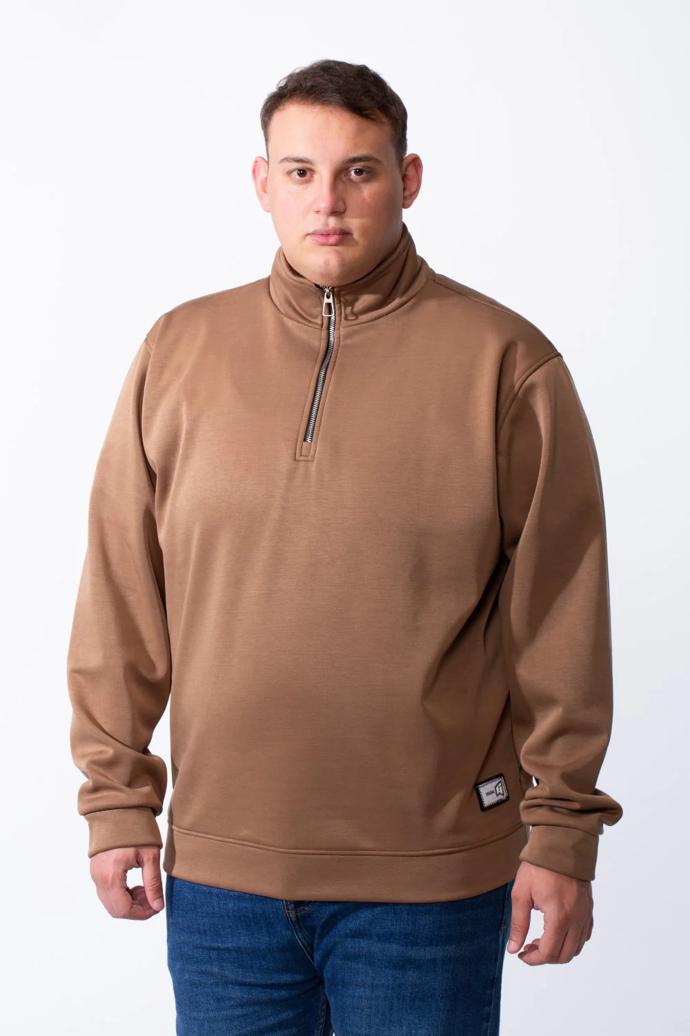 Men's Half Zip With High Neck Polo Design Long Sleeve Daily Wear Practical Big Size Sweatshirt Tomato Store - Image 17