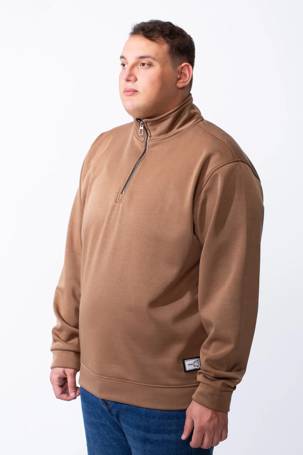 Men's Half Zip With High Neck Polo Design Long Sleeve Daily Wear Practical Big Size Sweatshirt Tomato Store - Image 18