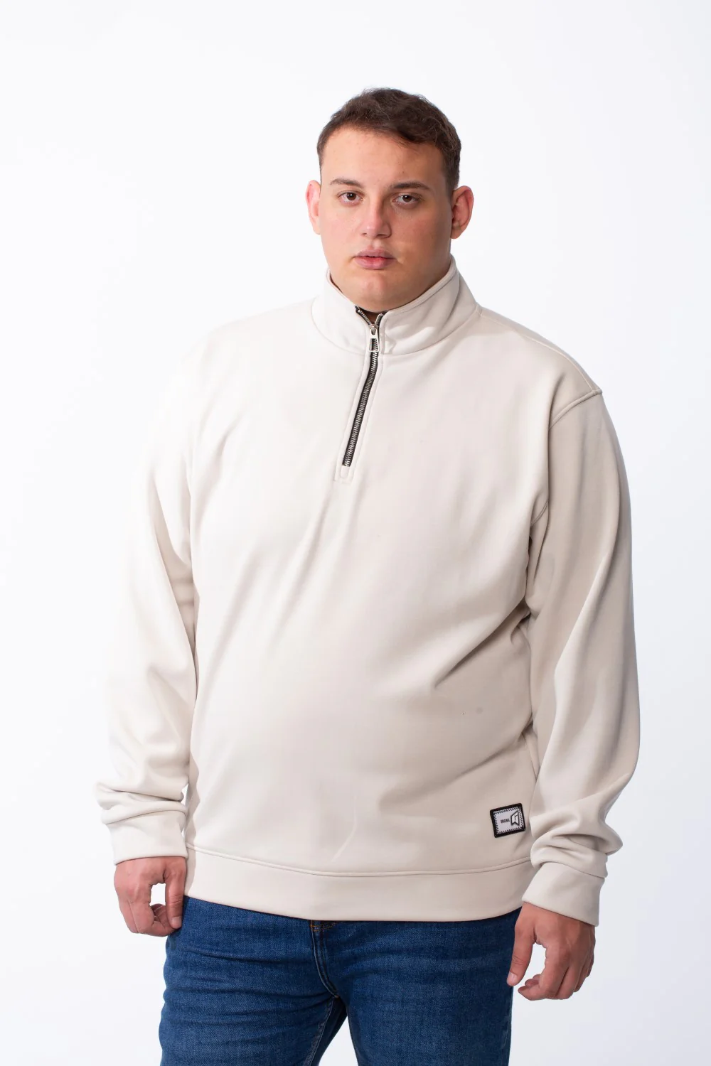Men's Half Zip With High Neck Polo Design Long Sleeve Daily Wear Practical Big Size Sweatshirt Tomato Store - Image 5
