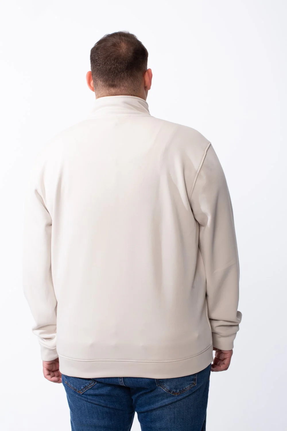 Men's Half Zip With High Neck Polo Design Long Sleeve Daily Wear Practical Big Size Sweatshirt Tomato Store - Image 6
