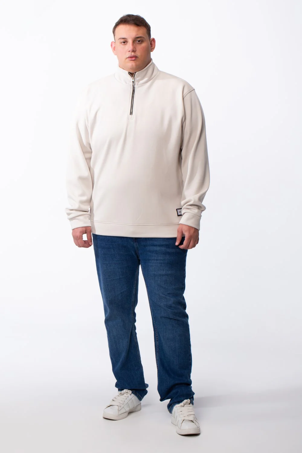 Men's Half Zip With High Neck Polo Design Long Sleeve Daily Wear Practical Big Size Sweatshirt Tomato Store - Image 7