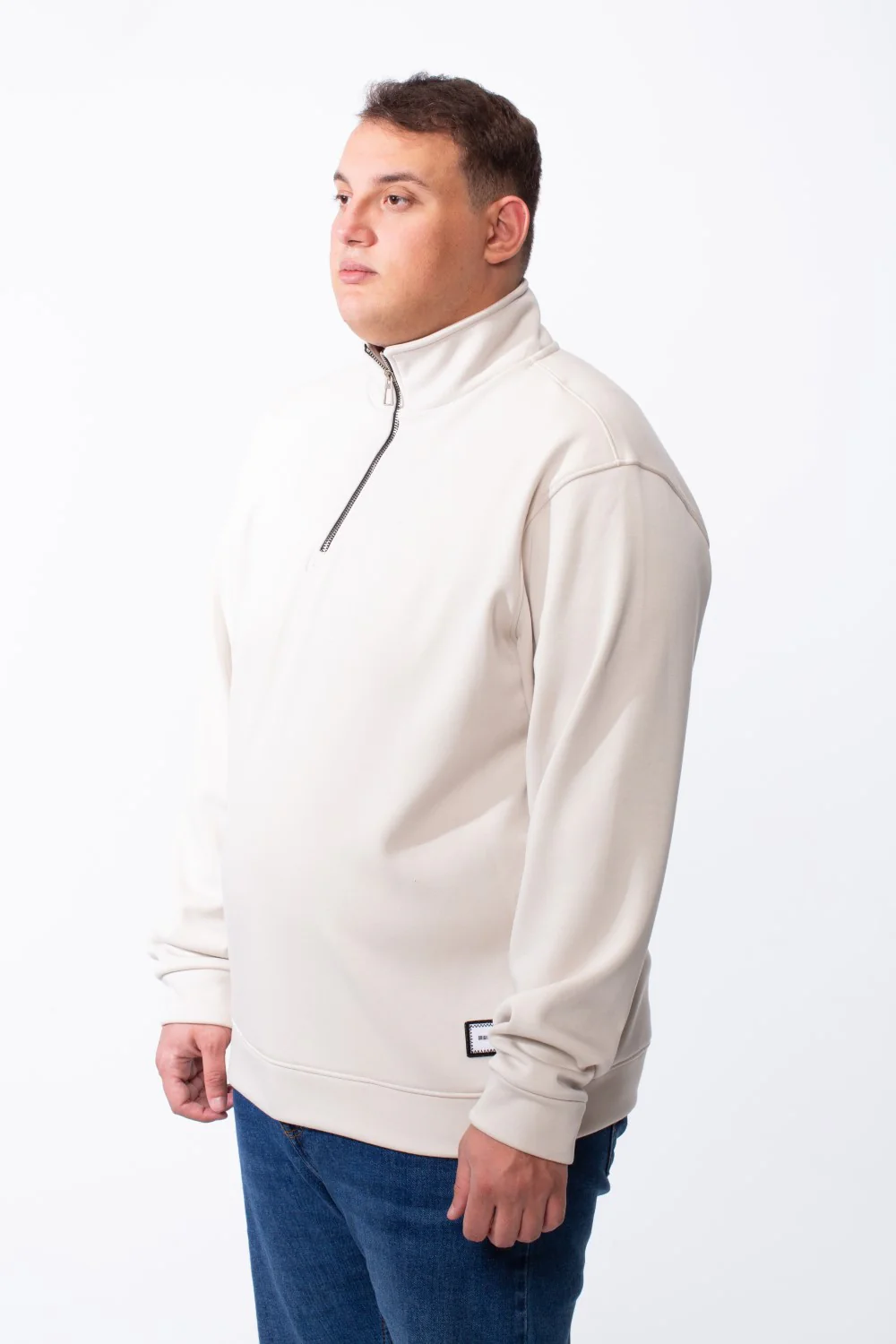 Men's Half Zip With High Neck Polo Design Long Sleeve Daily Wear Practical Big Size Sweatshirt Tomato Store - Image 8