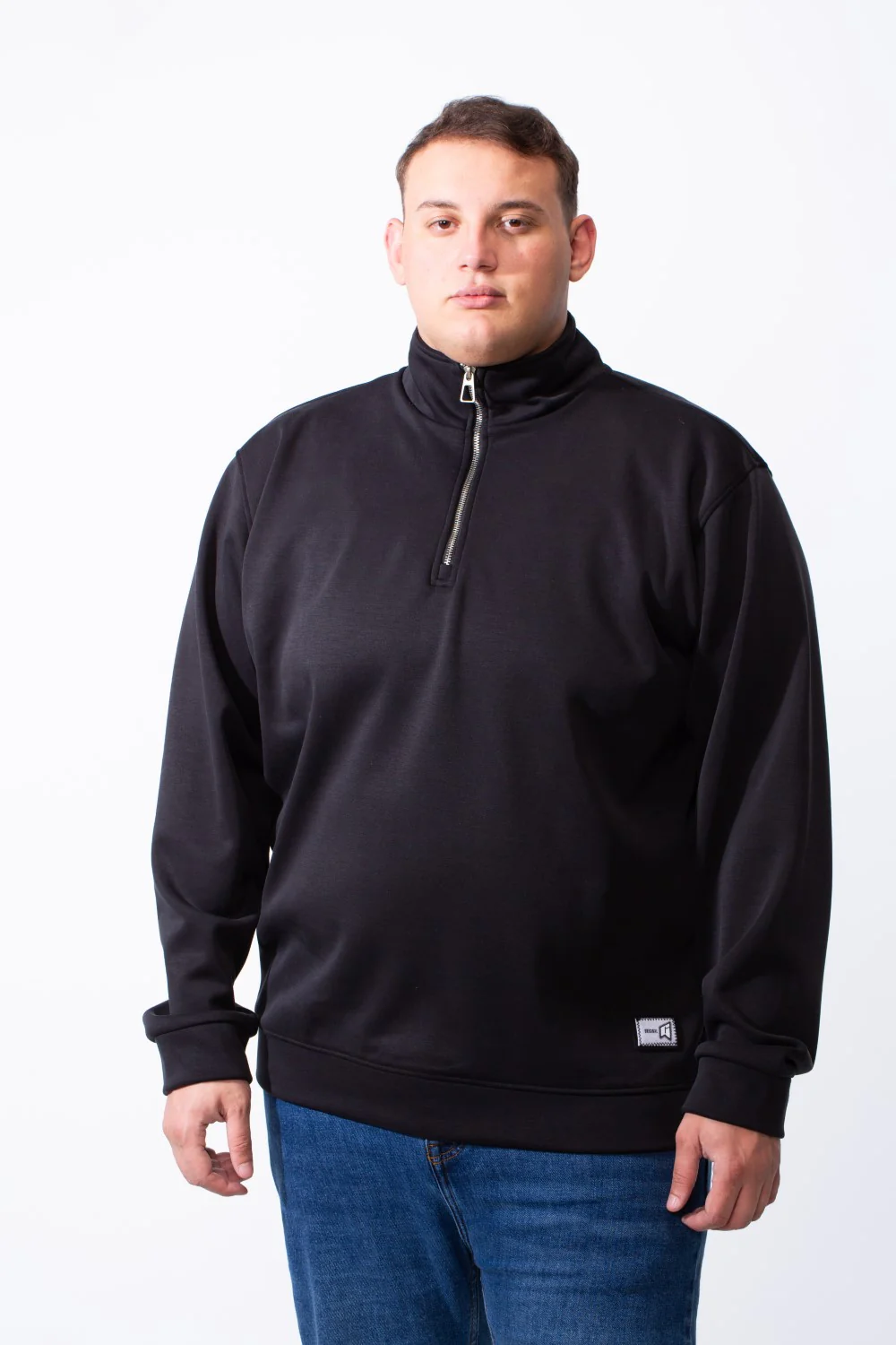 Men's Half Zip With High Neck Polo Design Long Sleeve Daily Wear Practical Big Size Sweatshirt Tomato Store - Image 9