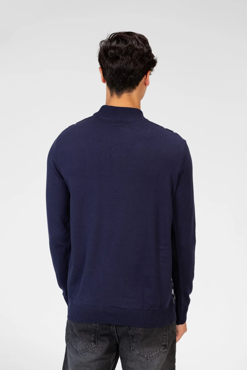 Men's High Neck Pullover With Front Print - Image 2