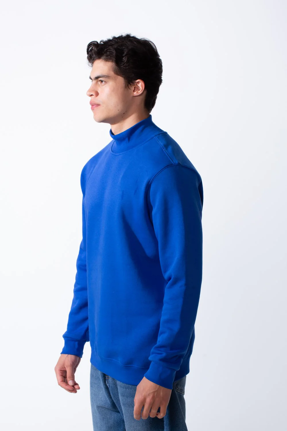 Men's High Neck Slim Fit Basic Long Sleeve Daily Wear Sweatshirt - Image 4