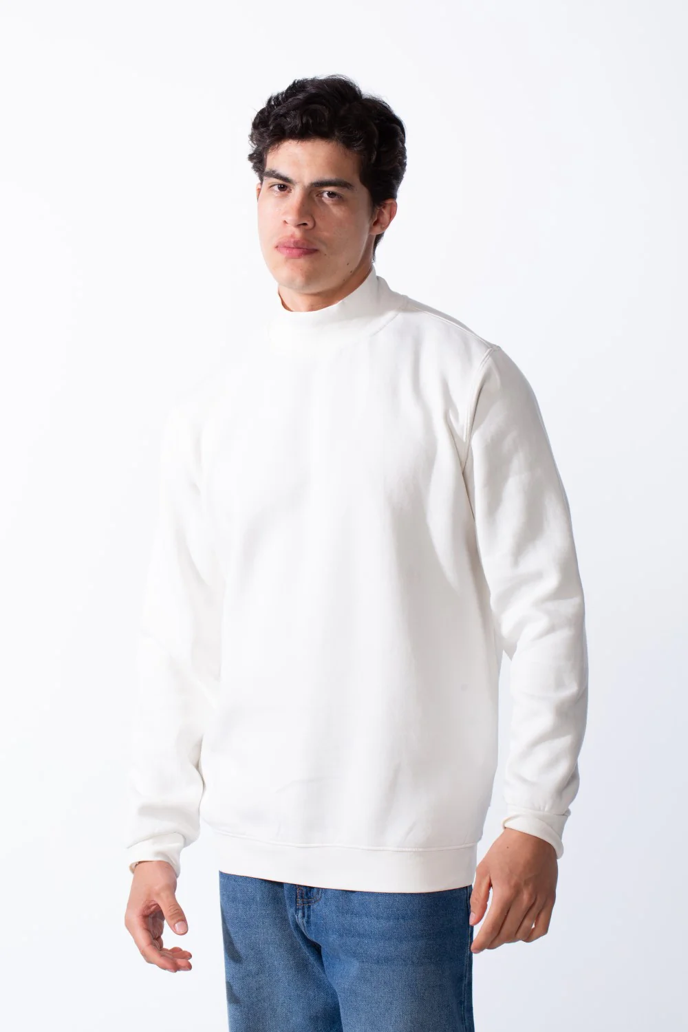 Men's High Neck Slim Fit Basic Long Sleeve Daily Wear Sweatshirt - Image 9