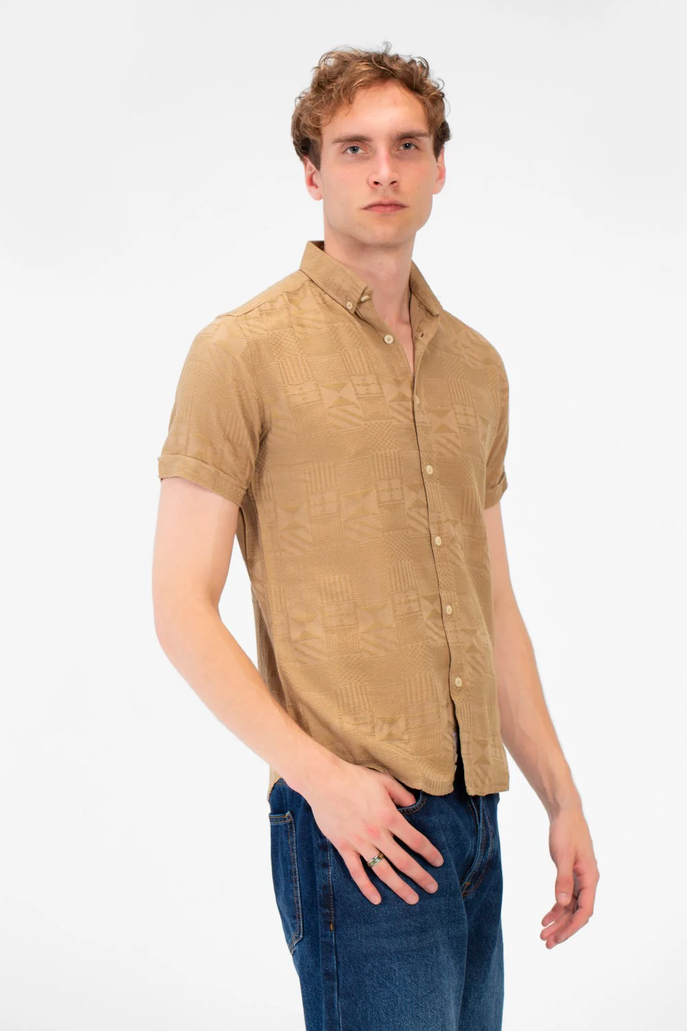 Men's High Quality Basic Half Sleeve Slim Fit Shirt Jakar - Image 3