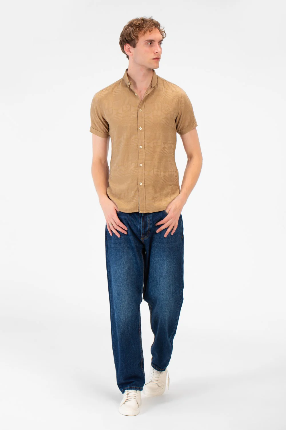 Men's High Quality Basic Half Sleeve Slim Fit Shirt Jakar - Image 4