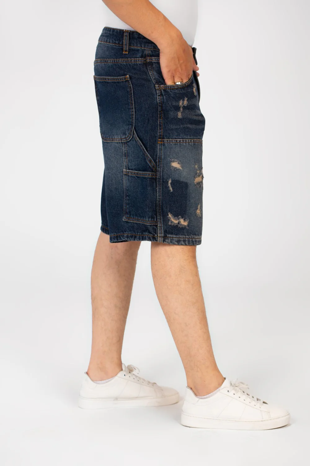 Men's High Quality Cutting Denim Short With Pockets And Modern Design - Image 3