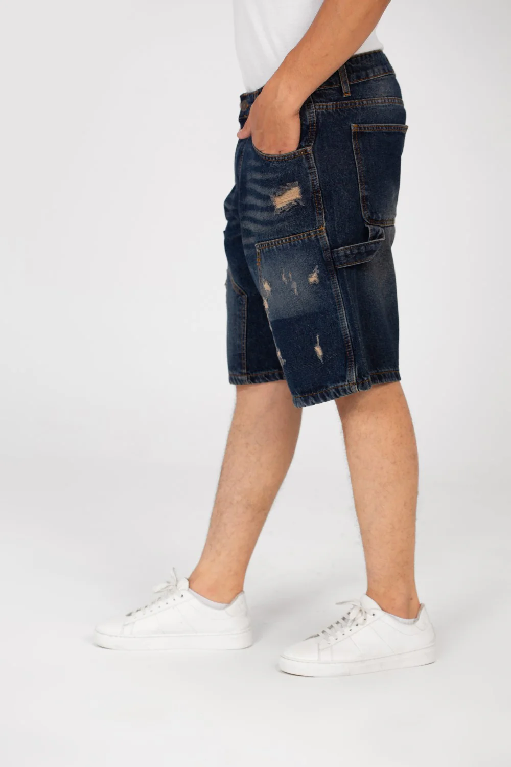 Men's High Quality Cutting Denim Short With Pockets And Modern Design - Image 4