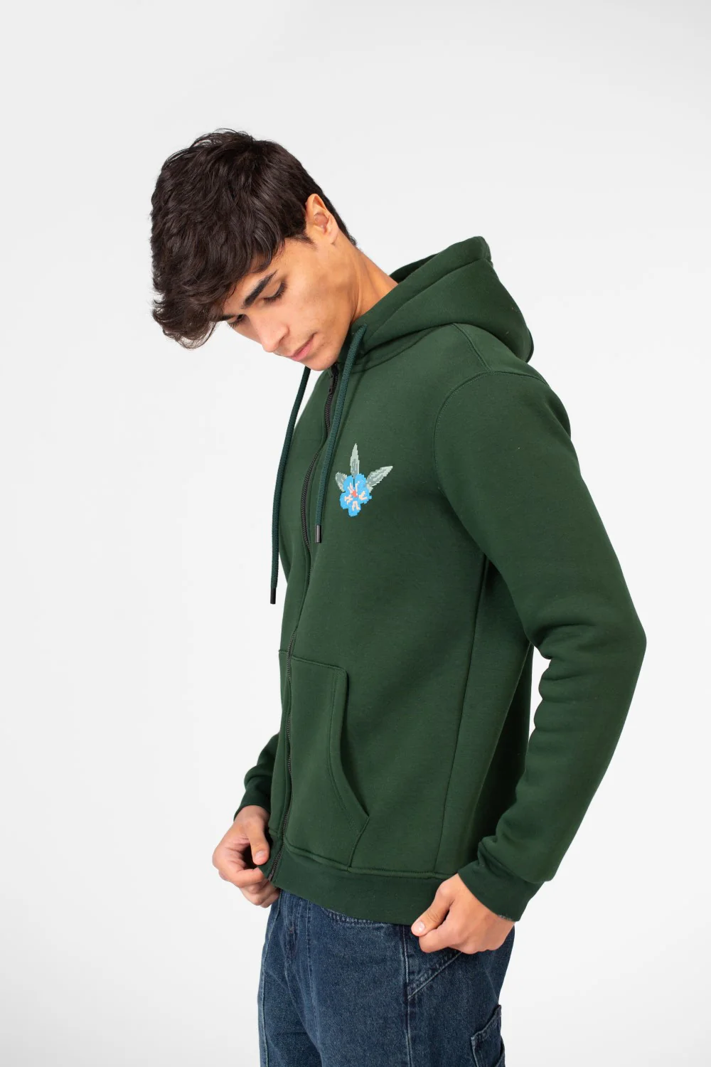 Men's Hood Sweatshirt With Full Zipper And Pockets - Image 11