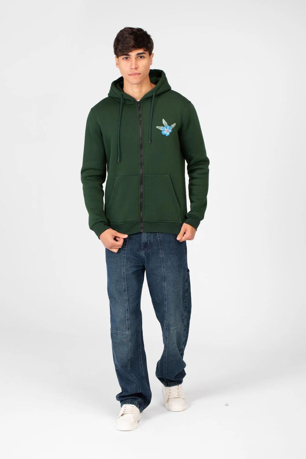 Men's Hood Sweatshirt With Full Zipper And Pockets - Image 12