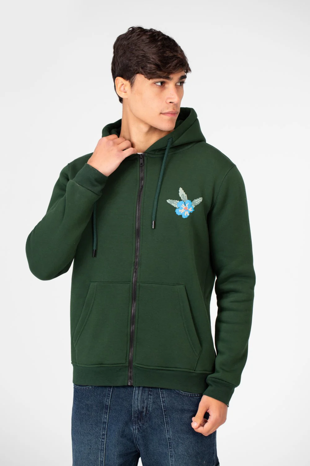 Men's Hood Sweatshirt With Full Zipper And Pockets - Image 9