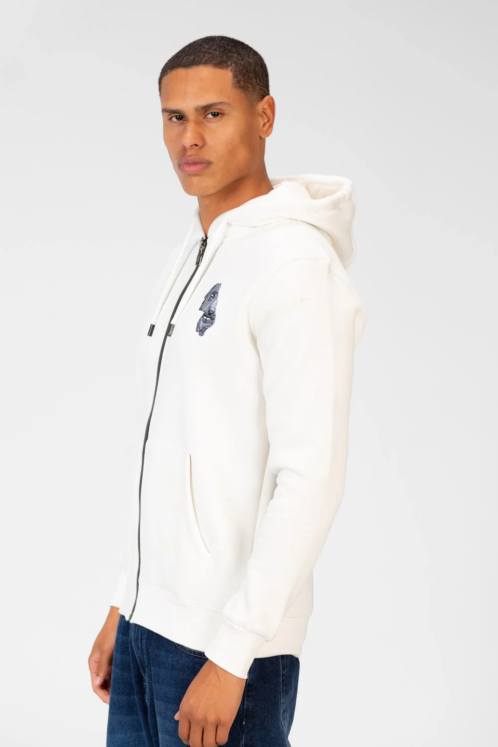 Men's Hood Sweatshirt With Round Neck And Zippers - Image 11