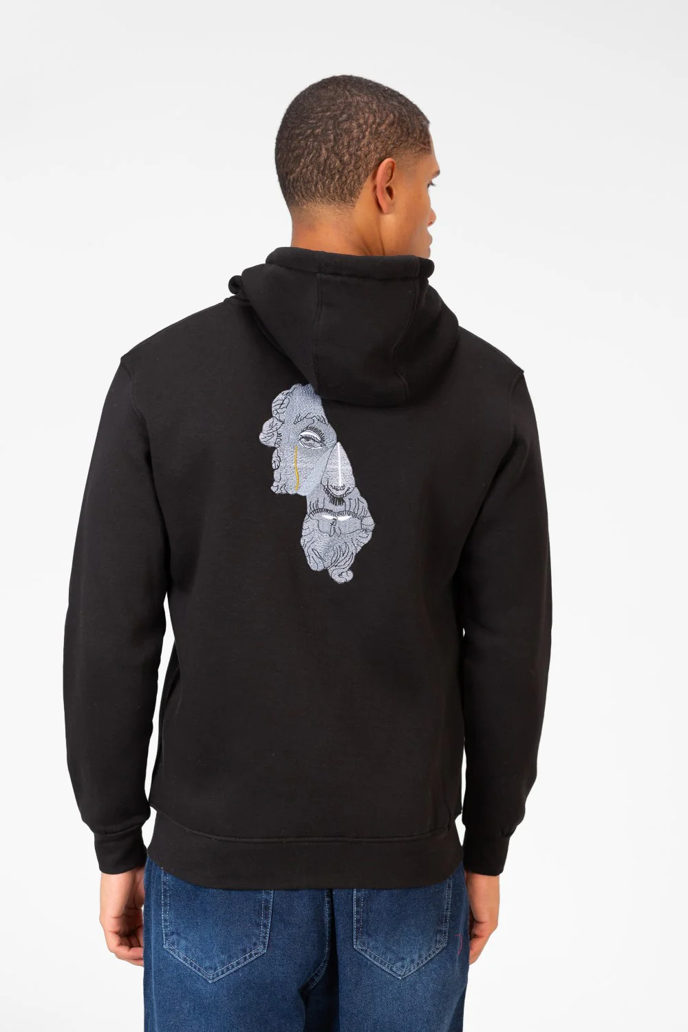 Men's Hood Sweatshirt With Round Neck And Zippers - Image 2